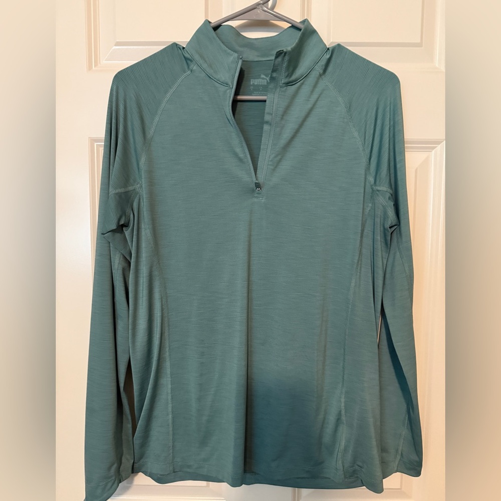 Puma Women's Teal Long Sleeve 1/4 Zip